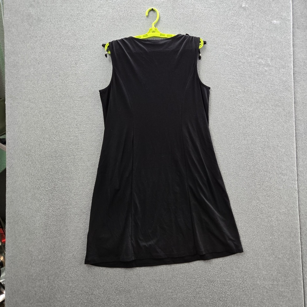 Susan Graver Weekend Women Dress M Black Drawstring Sleeveless - Picture 8 of 8
